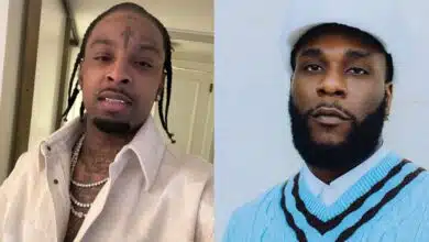 Reactions as 21 Savage performs Burna Boy's song on IG live