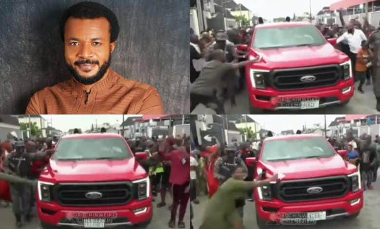 Church members rush tap God's blessings from pastor's car