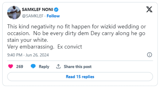 CHIVIDO24: Samklef calls out Davido for considering inviting 'dirty' Verydarkman to his wedding