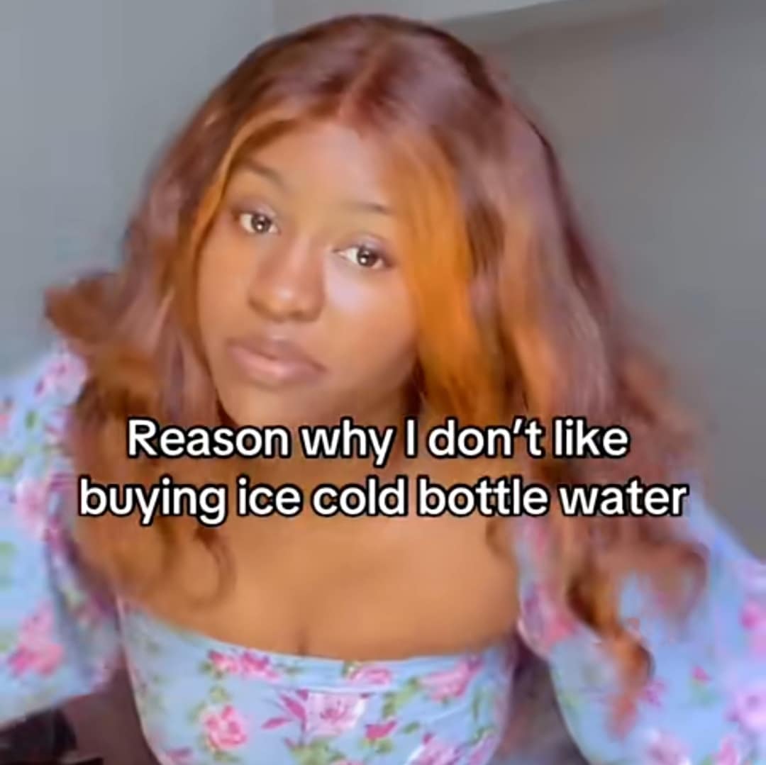 Nigerian lady vows never to buy iced water again over bizarre ice shape