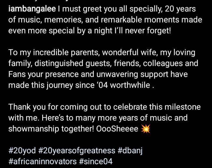 D'banj shares moments with wife, Don Jazzy, others from 20th anniversary dinner