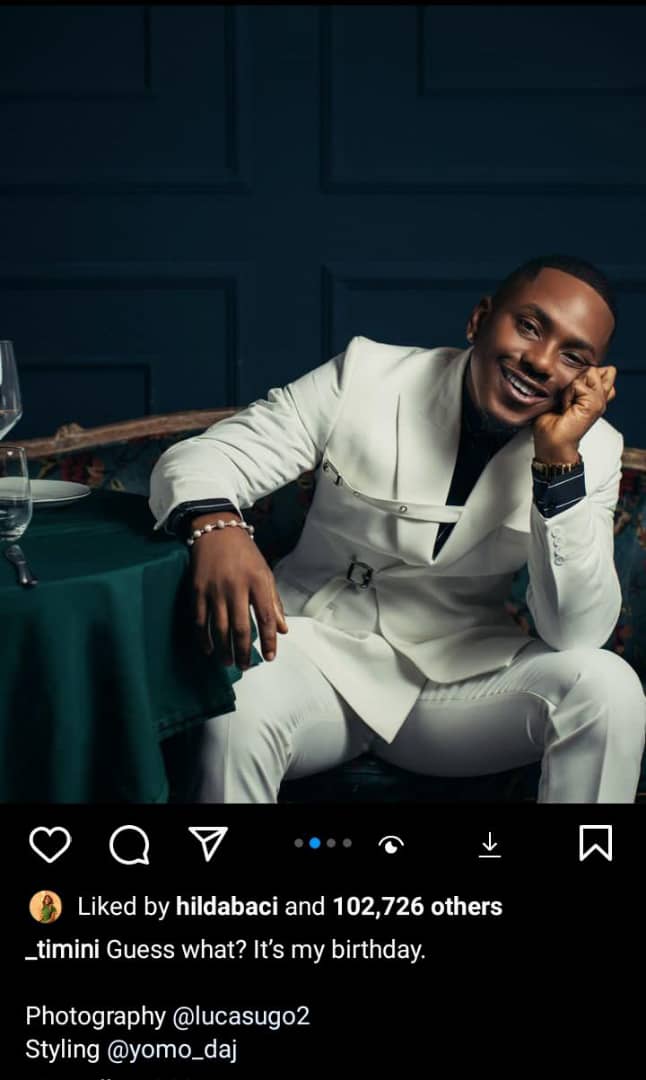 Congratulations pour in as Timini Egbuson celebrates 37th birthday