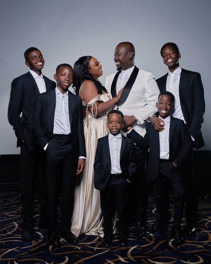 Obi Cubana, his wife, Lush Eby and their children