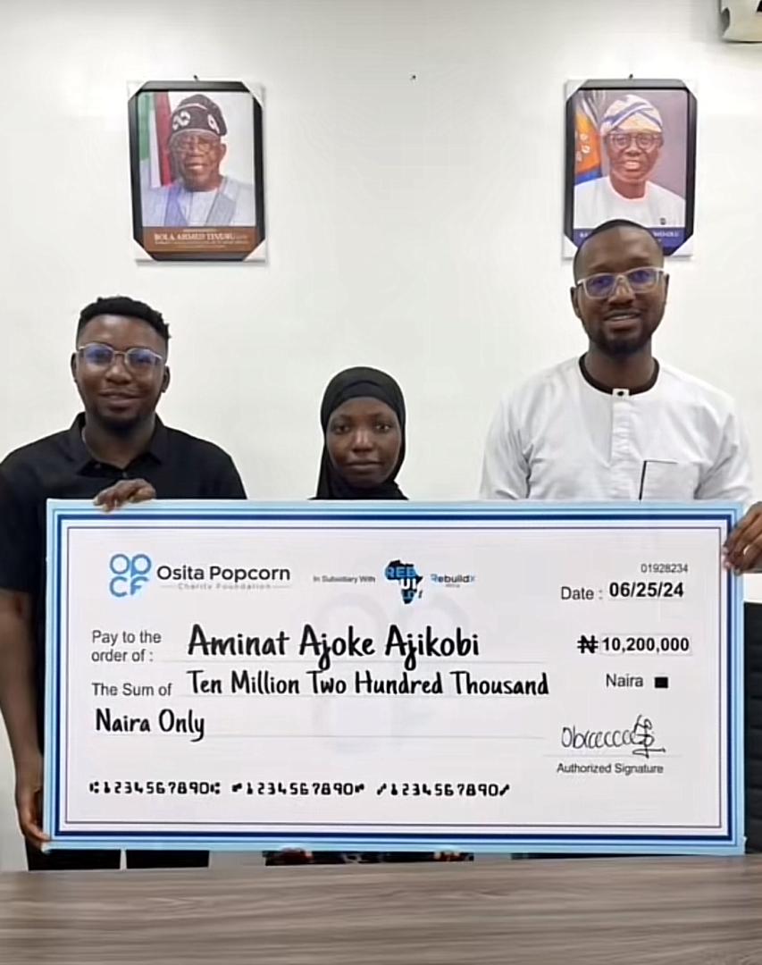 Unilag student Aminat adejoke ajikobi who lives in slum gets N10M, free accommodation