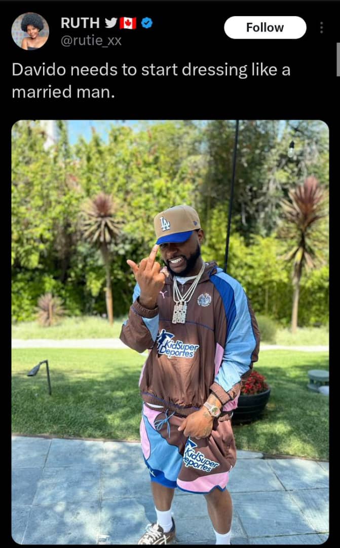 Ruth comes under fire for criticizing Davido's outfit in recent photo