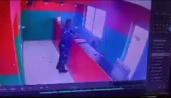 Alleged police officer captured on CCTV stealing from a store 
