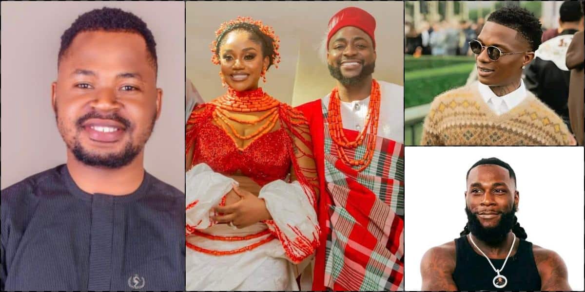 Ossai Ovie berates Burna Boy, Wizkid for not surprising Davido at wedding