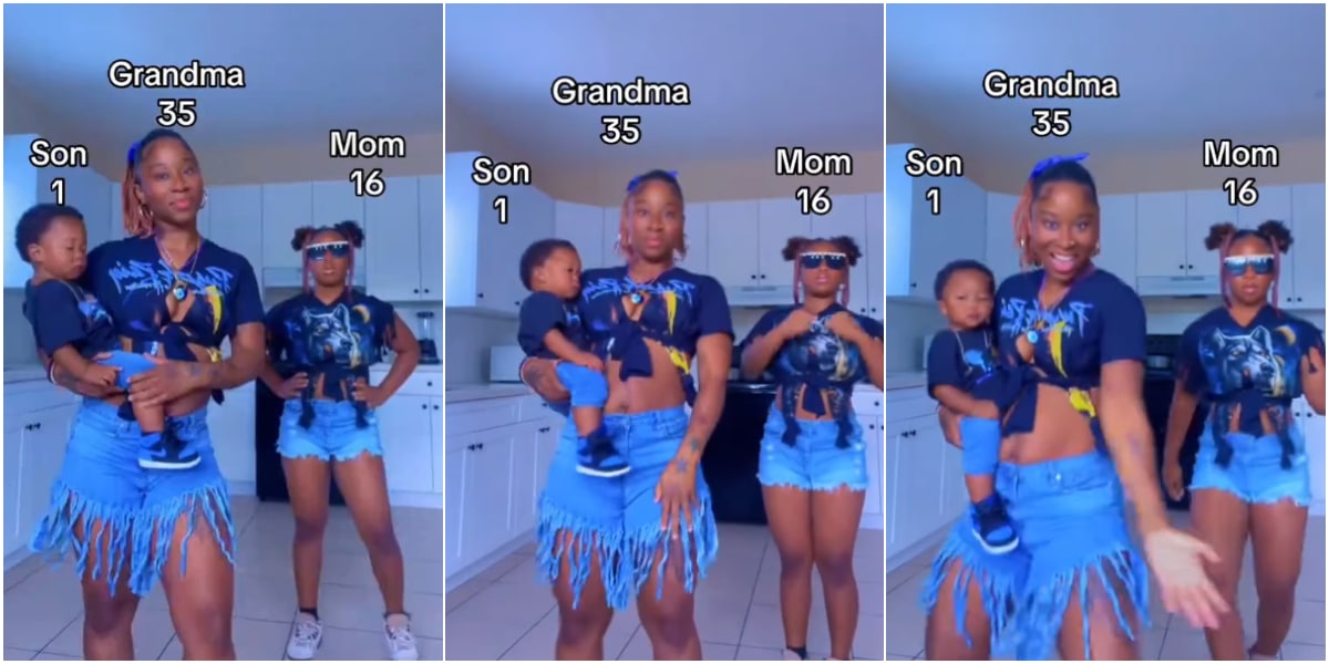 35-year-old grandmother causes buzz online as she shows off her 16-year-old daughter and 1-year-old grandchild