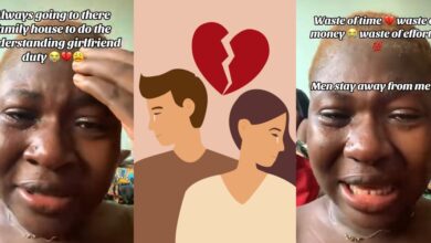 Nigerian lady bursts into tears as she learns boyfriend of 2 years has wife and children