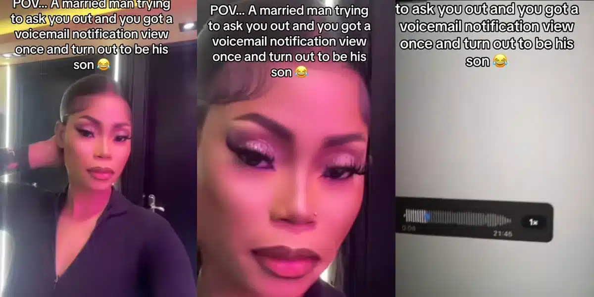 Nigerian lady gets voicemail from son of married man asking her out