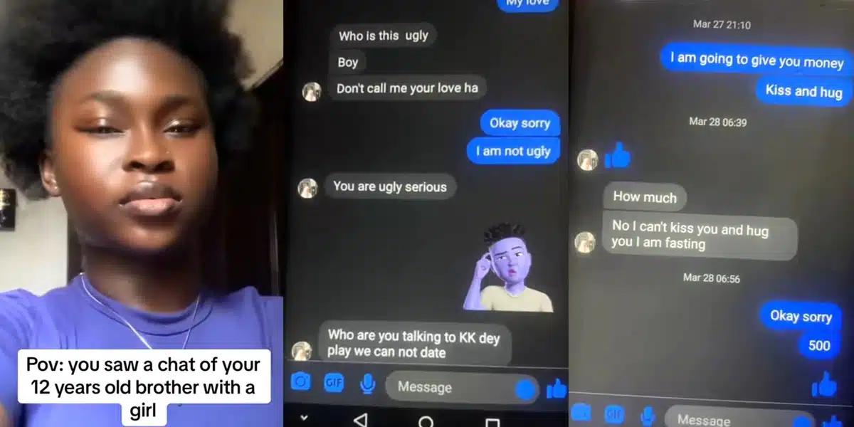 Lady leaks conversation between her 12yearold brother and a girl