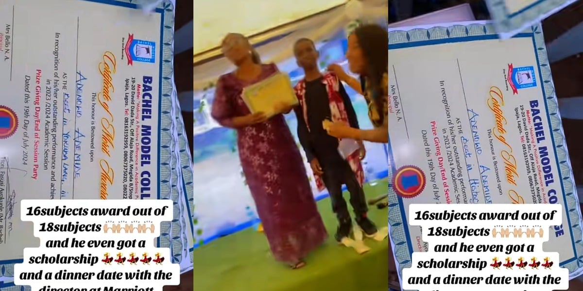 Brilliant boy wins 16 awards in 18 subjects, secures full scholarship and dinner date with director