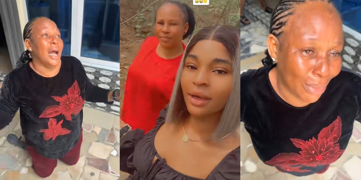 Nigerian mother kneels, sheds tears, and jubilates in hospital as daughter delivers twins