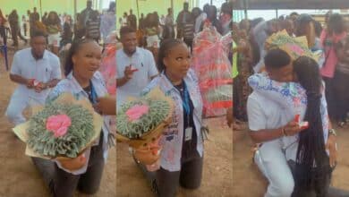 Man girlfriend graduation proposal propose marriage