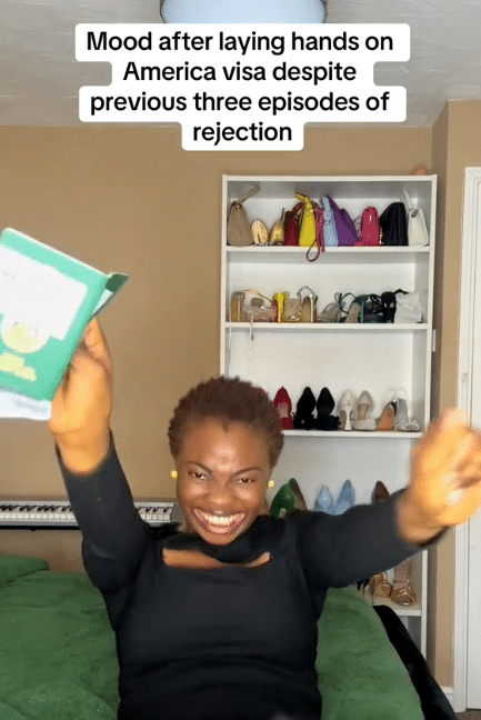 Lady over the moon as her US visa finally gets approved after years of rejections