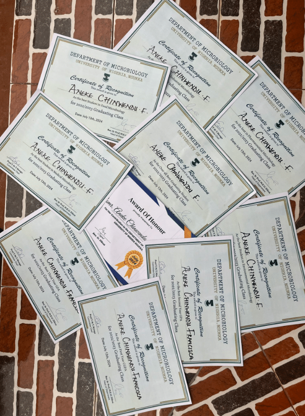 Beautiful Nigerian lady graduates top of her class at UNN, bags multiple awards