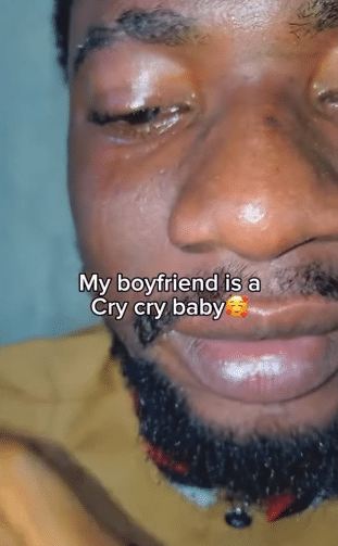 Grown man weeps as girlfriend informs him of plans to be away for one week 