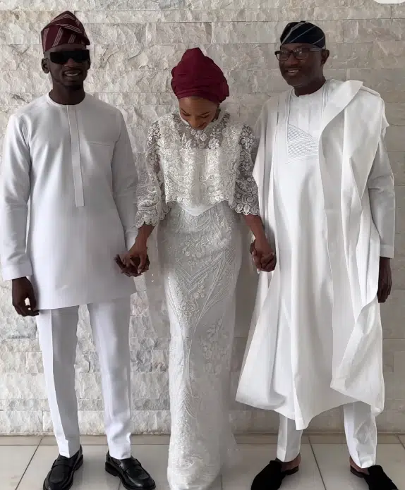 Femi Otedola’s reaction to Mr Eazi kissing Temi in his presence causes buzz online