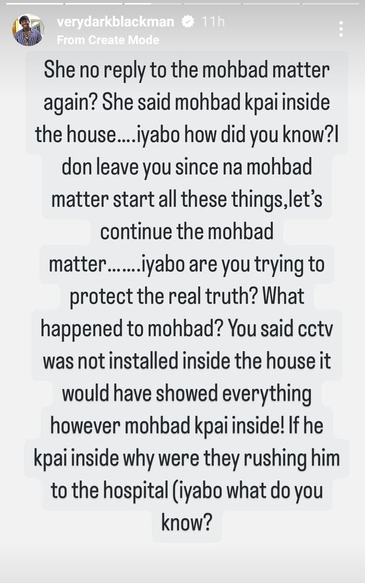 VeryDarkMan reacts following Iyabo Ojo's surrender amid feud