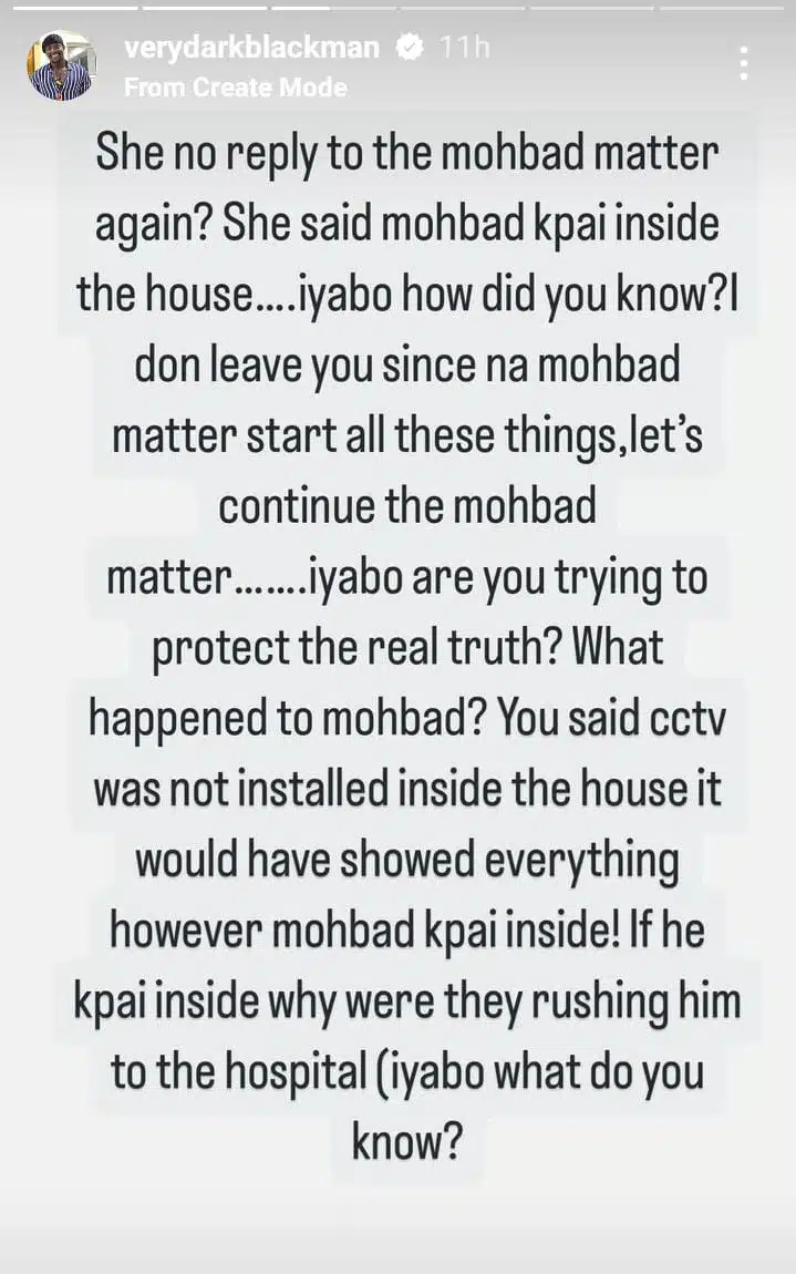 VeryDarkMan reacts following Iyabo Ojo's surrender amid feud