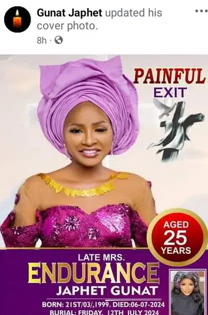 25-year-old lady passes on months after wedding