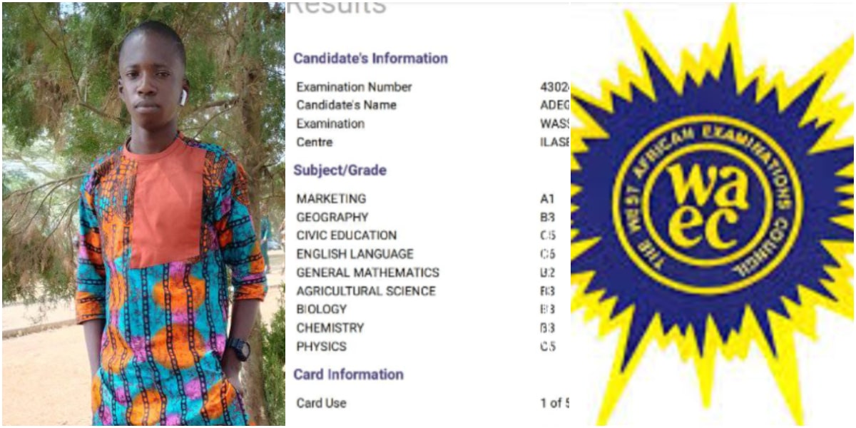 Worried boy shares his WAEC result online, says he’s scared to show it to his parents
