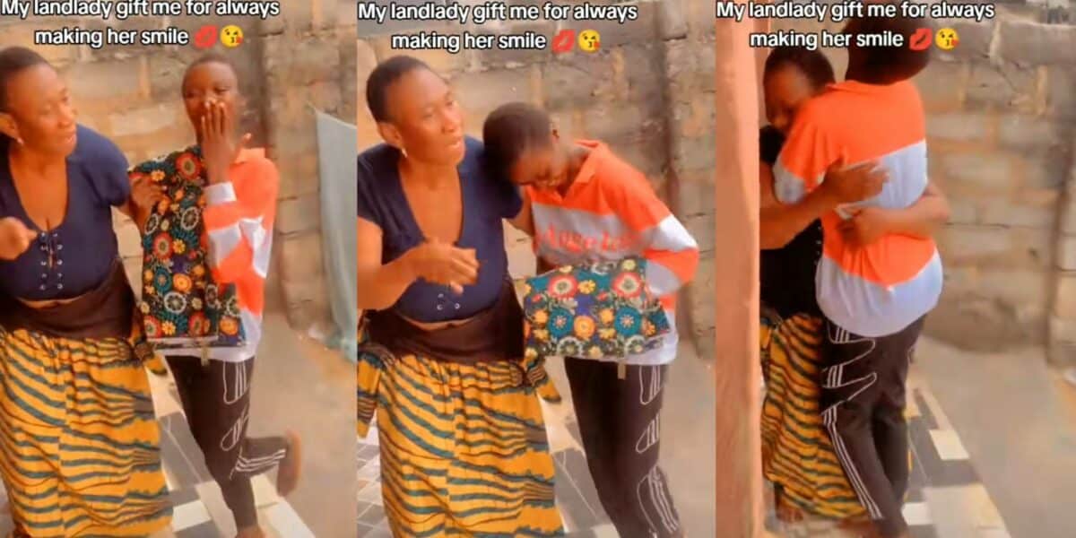 Lady emotional as landlady gifts her a wrapper, adulates her