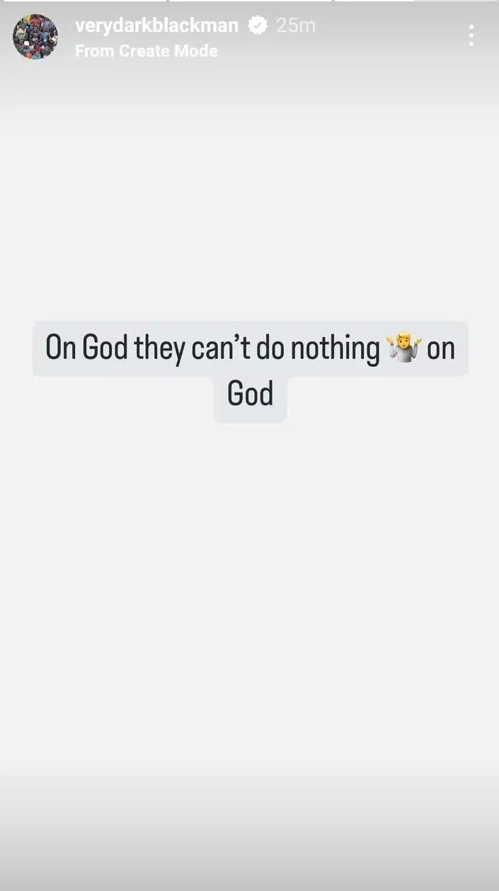 Verydarkman Instagram post