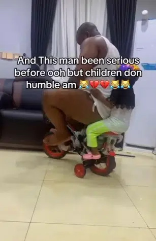 Wife laments as she sees her 'once-serious' husband riding mini bike with kids