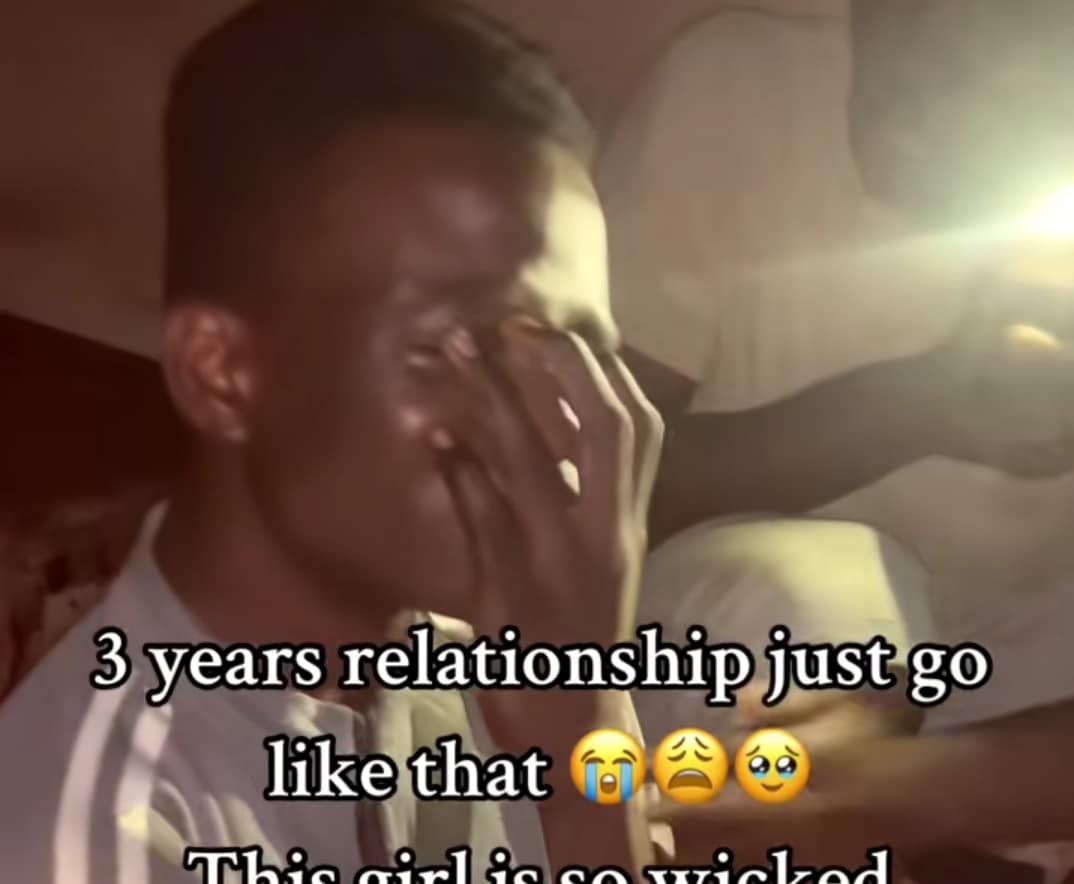 Man bursts into tears as girlfriend ends three-year relationship
