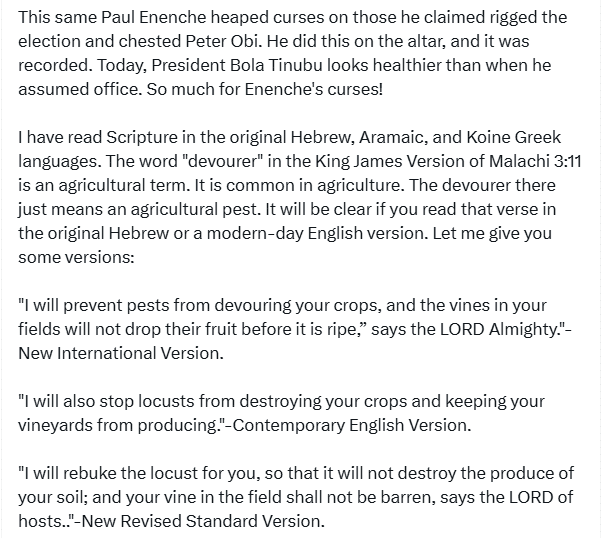 “Becky Enenche lied” – Reno Omokri reacts to Paul Enenche’s wife’s statement on tithing