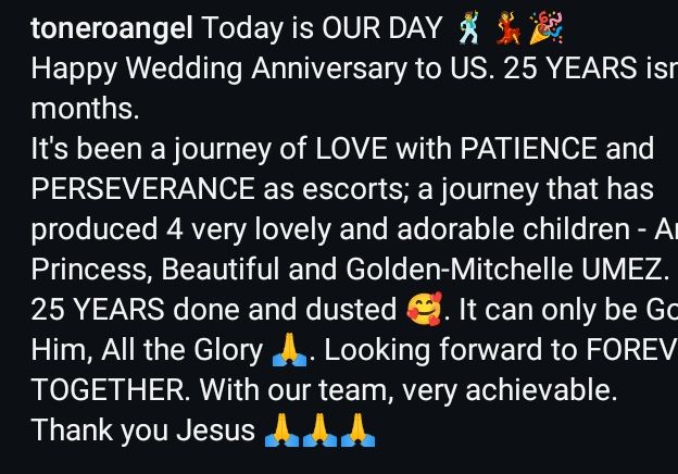 Tony Umez Instagram post