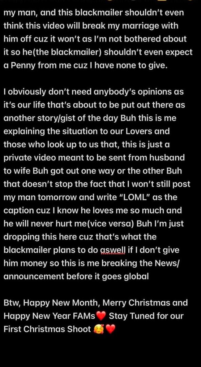 Egungun’s wife exposes blackmailer threatening to leak husband’s videos Egungun’s wife exposes blackmailer threatening to leak husband’s videos