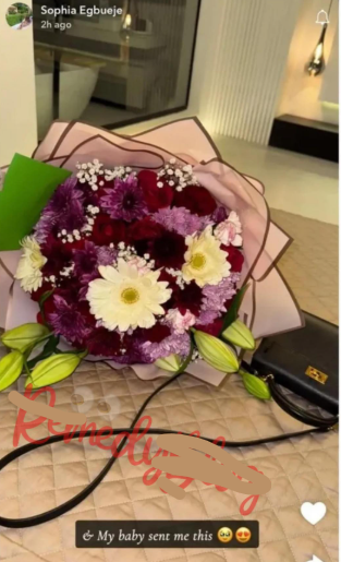 Sophia Egbueje shows off note, flowers from mystery man following Lambo purchase Sophia Egbueje shows off note, flowers from mystery man following Lambo purchase