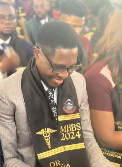 Proud moment: Man graduates as first doctor in his lineage, family party celebration goes viral
