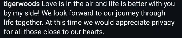 Tiger Woods Instagram post