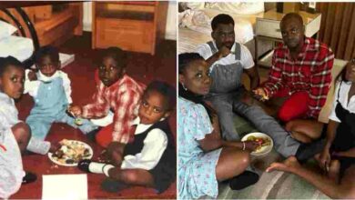 Lady goes viral as she recreates childhood photo with her siblings after 28 years