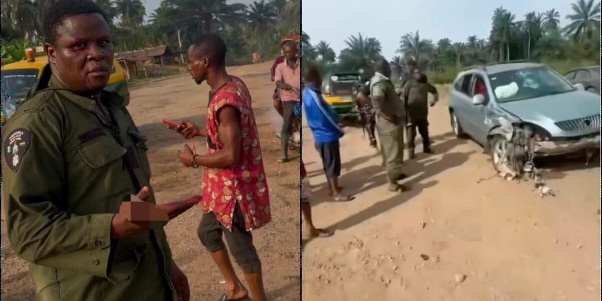 Nigeria Police pay N1m compensation on the spot after crashing civilian's car