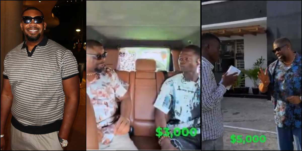 Heartwarming moment Don Jazzy gifts $3000, $5000 to young men