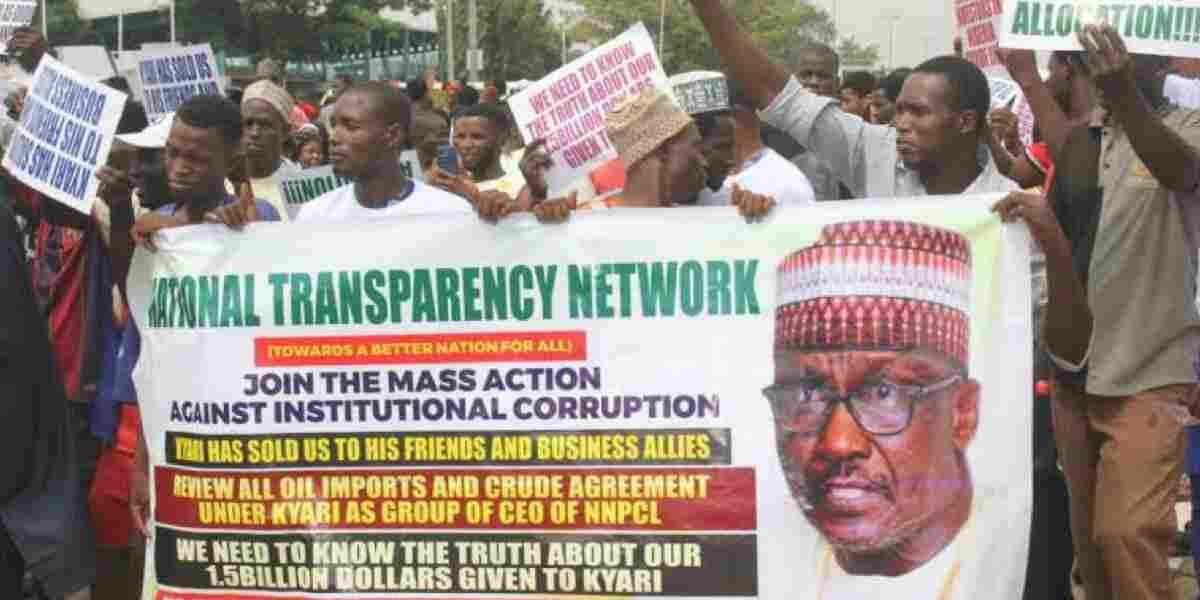 Protesters storm Justice ministry, demand investigation of ex-NNPC boss Mele Kyari over alleged $2 billion debt