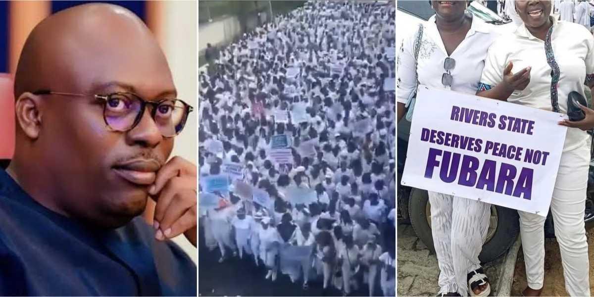 No more Fubara: Drama as pro-emergency rule protest breaks out Rivers
