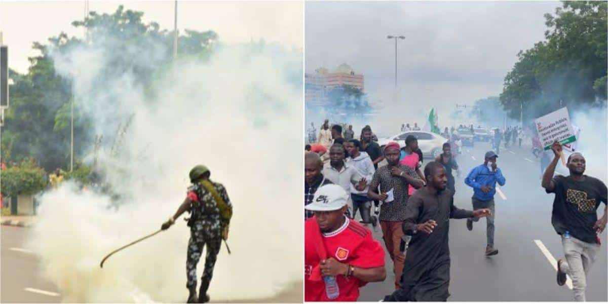 Nationwide protest: Police fire tear gas at protesters in Abuja
