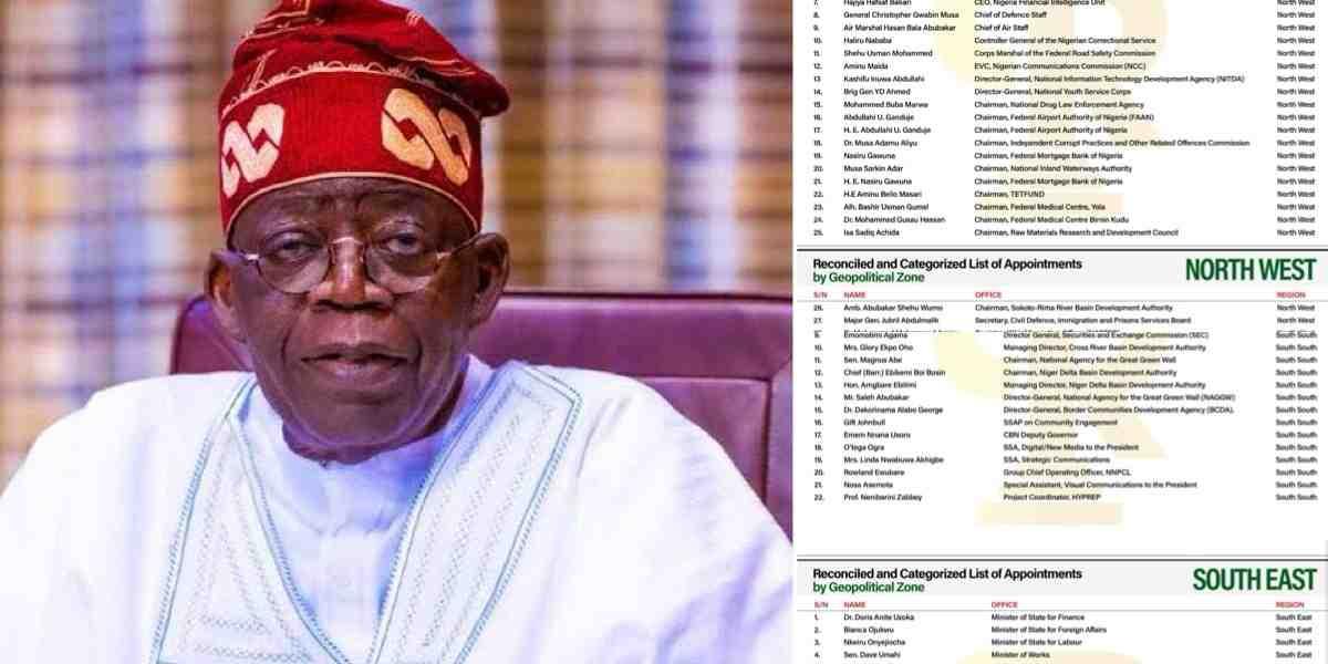 “No bias in Tinubu’s appointments: 71 northerners, 63 southerners so far” - Presidency