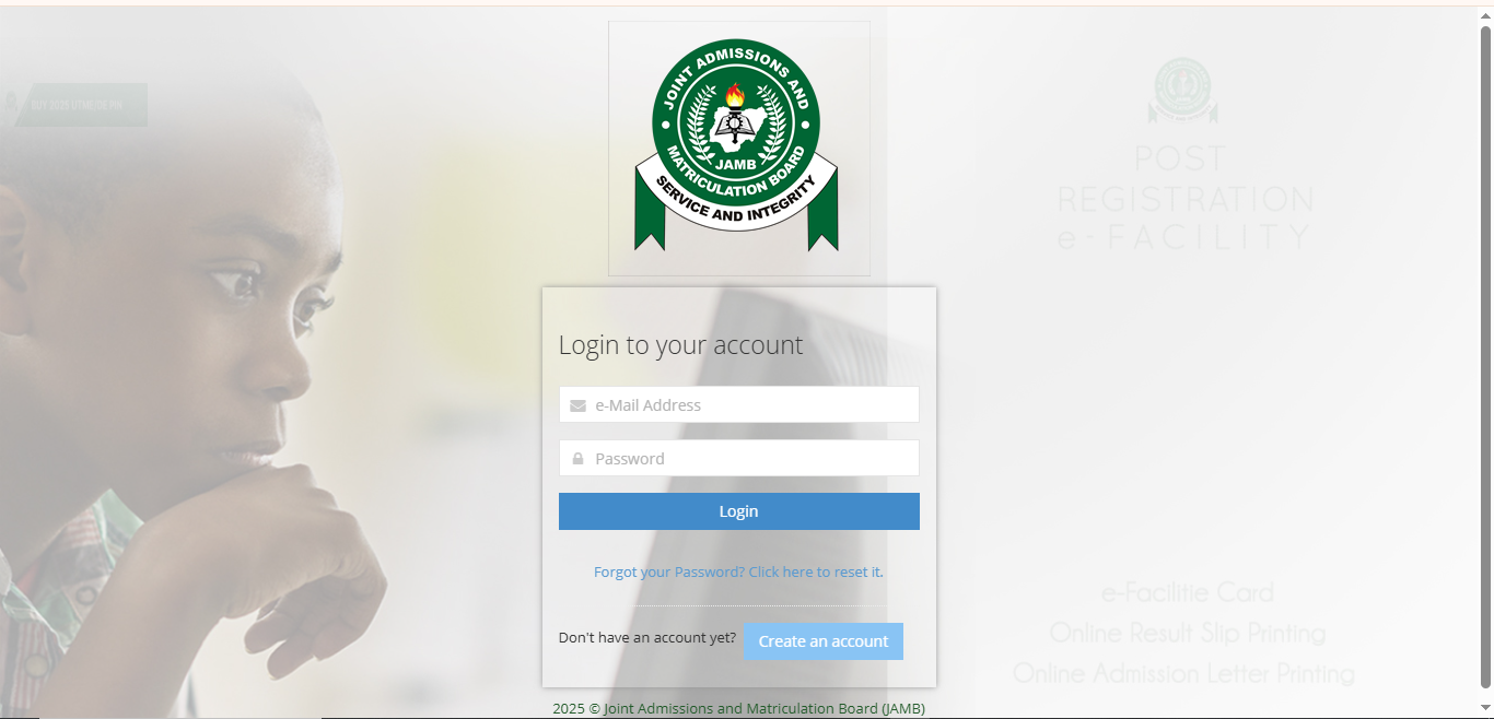 How To Login Into Jamb Portal