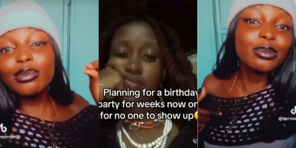 Lady cries bitterly after nobody showed up for her birthday party, friend react