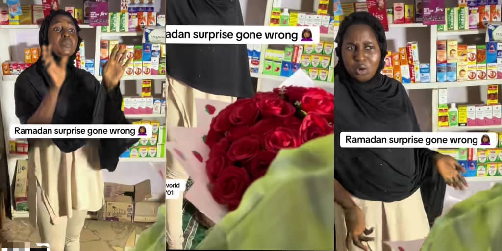 Woman rants as husband surprises her with ₦40k worth of flowers, fails to provide food for kids