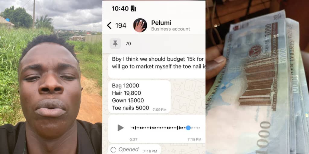 Man rants as lady demands money for hair, gown, nails, and bag just to meet him for the first time