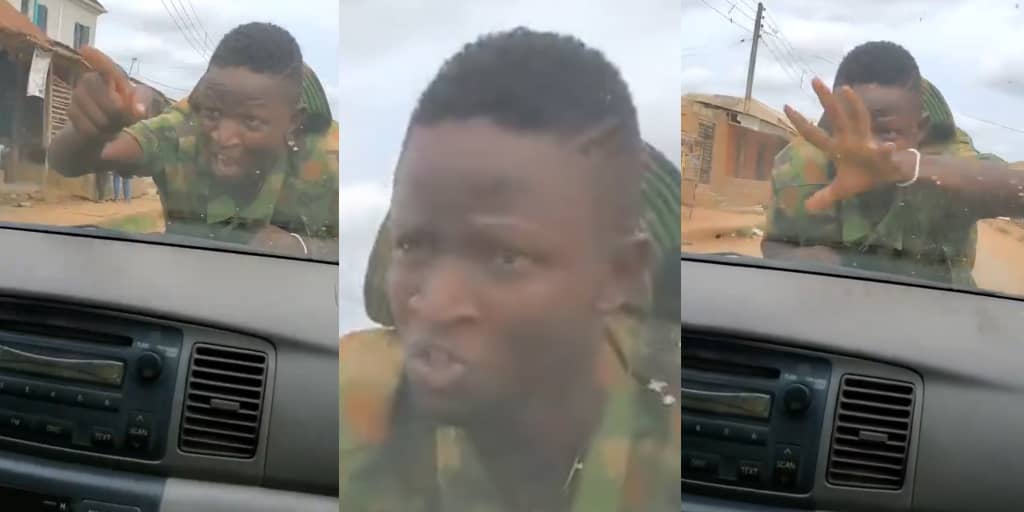Driver speeds off with soldier on bonnet, refuses to stop after soldier tries to stop car