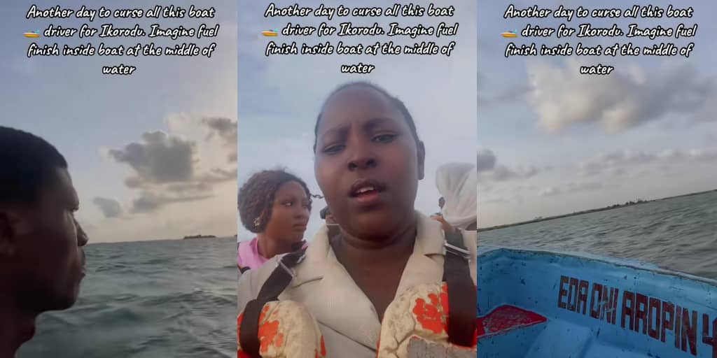 Lady shares frustration as bolt runs out of fuel mid-sea 