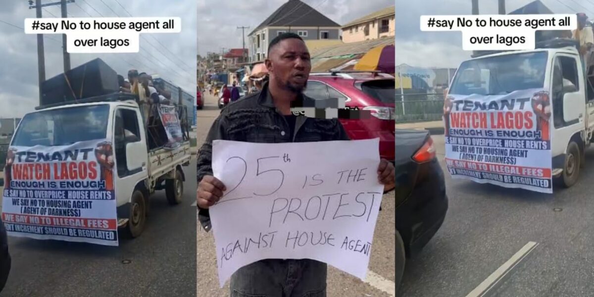 Lagosians protest against exorbitant house rents and agents' charges